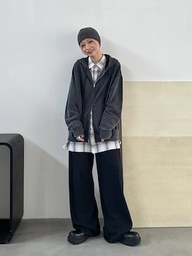「アイテム（パーカー）」を使った、みきのすけさん（レディース・160cm）の夏コーディネート