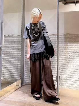 「JEANASIS（ジーナシス）のアイテム（パンツ）」を使った、みきのすけさん（レディース・160cm）の春コーディネート