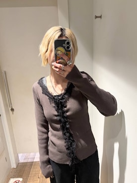 「JEANASIS（ジーナシス）のチャンキーMIXチェーンネックレス/638291（ネックレス、シルバー系）」を使った、みきのすけさん（レディース）の春コーディネート