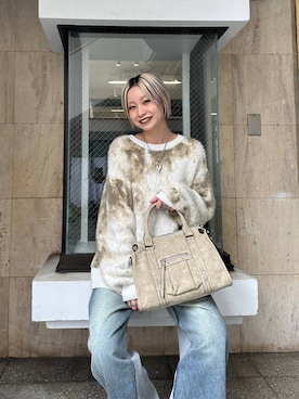 「JEANASIS（ジーナシス）のアニマルライクパターンプルオーバー/288083（ニット/セーター）」を使った、みきのすけさん（レディース・160cm・30代）の秋コーディネート