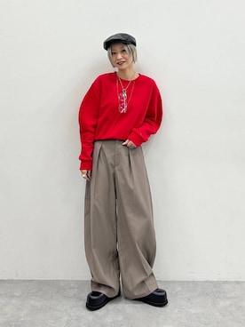 「アイテム（ハンチング/ベレー帽）」を使った、みきのすけさん（レディース・160cm）の秋コーディネート