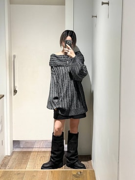 「JEANASIS（ジーナシス）のルーズFITロングブーツ/581263（ブーツ）」を使った、みきのすけさん（レディース・160cm）の秋コーディネート