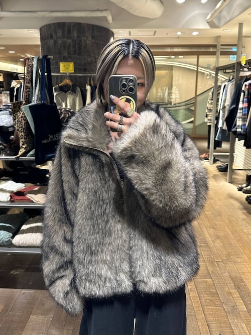 JEANASIS ミックスカラーファーブルゾン グレー JEANASIS ミックス