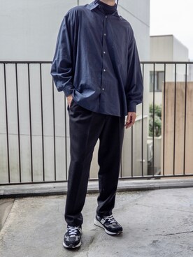 「Graphpaper（グラフペーパー）のアイテム（スラックス）」を使った、noriさん（メンズ・176cm）の秋コーディネート