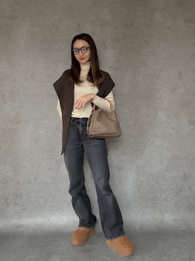 「SHE HER HER HERS（シーハーハーハーズ）のアイテム」を使った、natsukiさん（レディース・159cm）の秋コーディネート