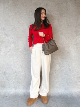 「SHE HER HER HERS（シーハーハーハーズ）のアイテム」を使った、natsukiさん（レディース・159cm）の冬コーディネート