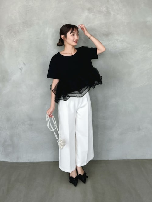 メラキ　MERAKI 新品未使用トップス　ドットフリルヘムライントップス ドットフリルヘムライントップス（その他トップス）｜MERAKI