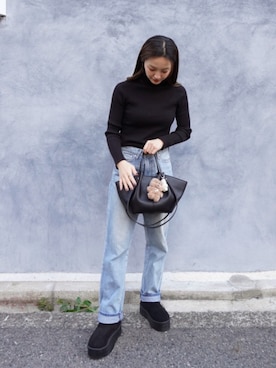 「アイテム（キーホルダー）」を使った、natsukiさん（レディース・159cm）の冬コーディネート