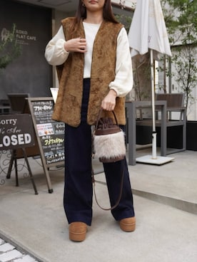 「SHE HER HER HERS（シーハーハーハーズ）のアイテム」を使った、natsukiさん（レディース・159cm）の秋コーディネート