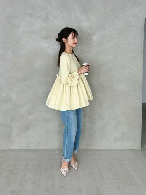 まぁ【美品】BALENCIAGAストライプフリル袖トップス まぁ【美品