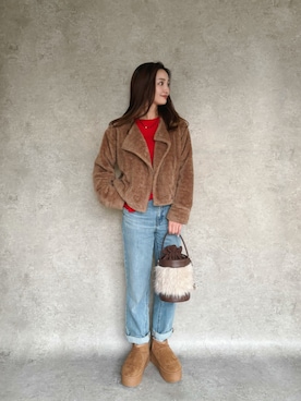 「SHE HER HER HERS（シーハーハーハーズ）のアイテム」を使った、natsukiさん（レディース・159cm）の冬コーディネート