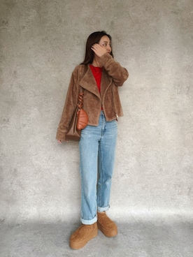 「アイテム（キーホルダー）」を使った、natsukiさん（レディース・159cm）の冬コーディネート