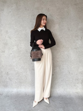 「SHE HER HER HERS（シーハーハーハーズ）のアイテム」を使った、natsukiさん（レディース・159cm）の冬コーディネート