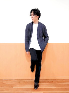 「Lui's（ルイス）のアイテム（スリッポン）」を使った、kamigatatomoさん（メンズ・174cm）の秋コーディネート