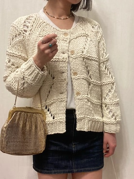 「A.P.C.（アーペーセー）のアイテム（デニムスカート、ブルー系）」を使った、Loveflower さん（レディース）の冬コーディネート