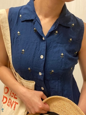 「ヴィンテージワンピース」｜「アイテム（帽子）」を使った、Loveflower さん（レディース・168cm）の夏コーディネート