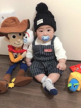 「ロンパース」｜「アイテム（雑貨/ホビー）」を使った、ぐーさん（キッズ・70cm）の冬コーディネート