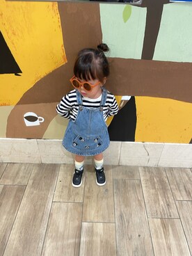 「アイテム（デニムスカート）」を使った、りーちゃん👧🏻さん（キッズ・90cm）の秋コーディネート