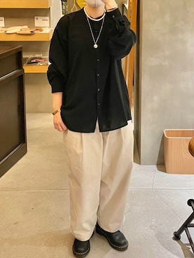 「Dr. Martens（ドクターマーチン）のDr.Martens / ドクターマーチン 1461 3EYE GIBSON SHOE 3ホール ギブソン シューズ ブーツ（ブーツ）」を使った、Sakinoさん（レディース・156cm）の春コーディネート