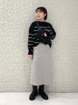 「ラメニット」｜「アイテム（その他）」を使った、sakuさん（レディース・146cm）の冬コーディネート