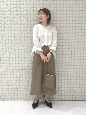 「レザースカート」｜「アイテム（その他）」を使った、sakuさん（レディース・146cm）の秋コーディネート