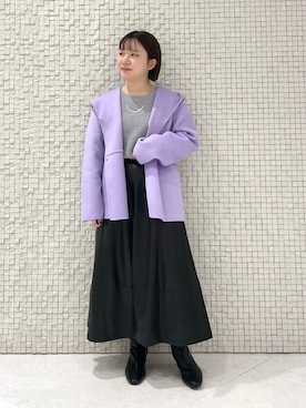 「ラベンダー」｜「アイテム（その他アウター）」を使った、sakuさん（レディース・146cm）の秋コーディネート