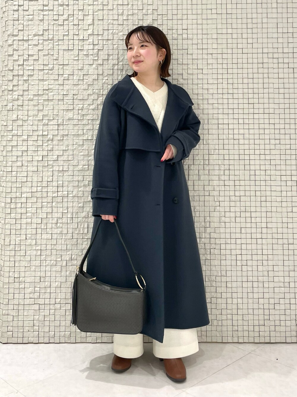 INDIVI（インディヴィ）の「◇スタンドカラー リバーロング