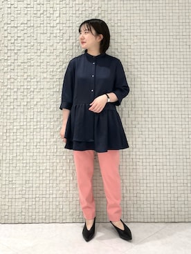 「ぺプラムトップス」｜「アイテム（その他）」を使った、sakuさん（レディース・146cm）の秋コーディネート