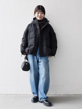 「アイテム（ボストンバッグ）」を使った、藤原さん（レディース・162cm）の秋コーディネート