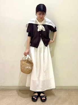 「ベルトサンダル」｜藤原さん（レディース・162cm）の春コーディネート