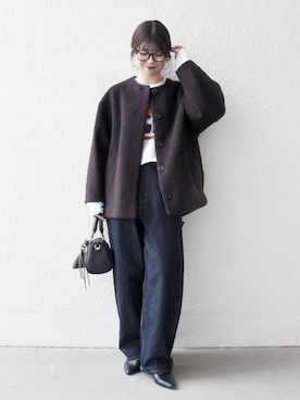 「アイテム（キーケース/キーアクセサリー）」を使った、藤原さん（レディース・162cm）の秋コーディネート