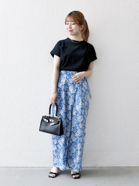 「USAコットン」｜藤原さん（レディース・162cm）の春コーディネート