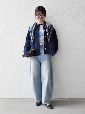 「BINDU（ビンドゥー）のアイテム」を使った、藤原さん（レディース・162cm）の冬コーディネート