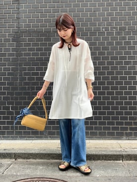 「チュニック」｜「アイテム（財布/小物）」を使った、藤原さん（レディース・162cm）の夏コーディネート