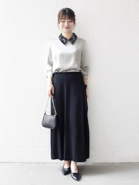 「ブラウスコーデ」｜藤原さん（レディース・162cm）の秋コーディネート