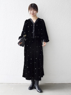 「イエベ春」｜藤原さん（レディース・162cm）の秋コーディネート