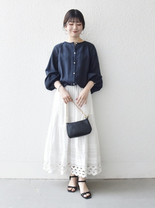 SHIPS any:〈洗濯機可能〉キャンブリック レース ギャザー ボリューム