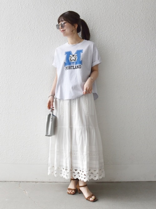SHIPS any別注】THE KNiTS:〈洗濯機可能〉ラウンドヘム プリント