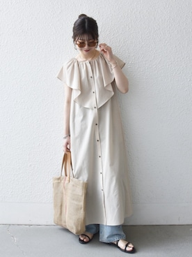 「TARANGO（タランゴ）のアイテム」を使った、藤原さん（レディース・162cm）の春コーディネート