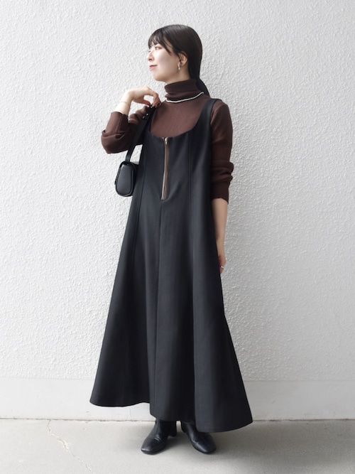 SHIPS any: ヘリンボーン パイピング フレア ジャンパースカート