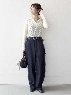 「アイテム（キーケース/キーアクセサリー）」を使った、藤原さん（レディース・162cm）の秋コーディネート