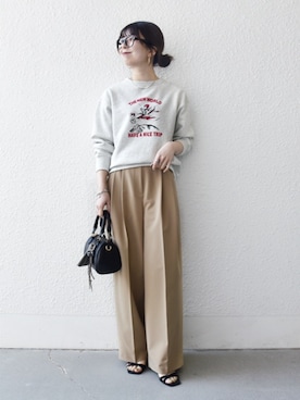 「ワイド」｜藤原さん（レディース・162cm）の冬コーディネート