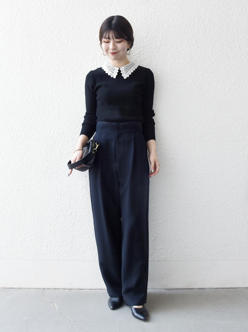 SHIPS any:〈洗濯機可能〉ダブルクロス タック ストレート パンツ