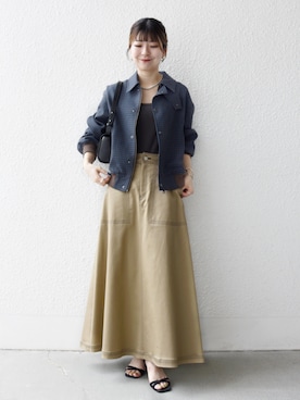 「アイテム（ブルゾン）」を使った、藤原さん（レディース・162cm）の秋コーディネート