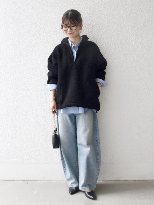 SHIPS any:〈洗濯機可能〉ボア フリース ハーフジップ プルオーバー（T