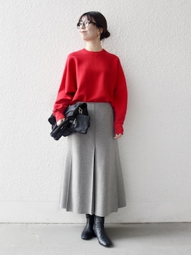 「イエベ春」｜藤原さん（レディース・162cm）の秋コーディネート