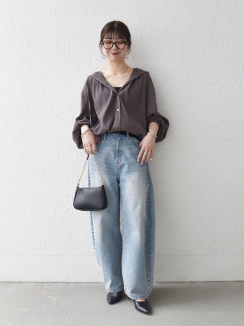 bon_meur:〈洗濯機可能〉コクーン シルエット デニム パンツ（デニム