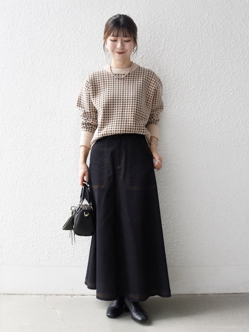 SHIPSロングコート　ビアズリースカート SHIPS any スカート any: エア ニードル ストレート ロング