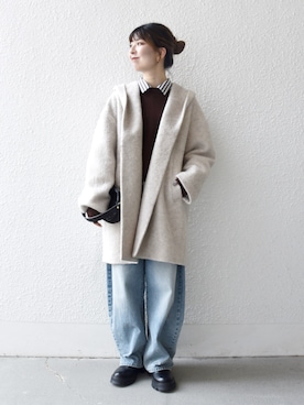 「アイテム（その他アウター）」を使った、藤原さん（レディース・162cm）の秋コーディネート