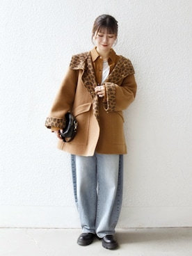 「フード」｜藤原さん（レディース・162cm）の秋コーディネート